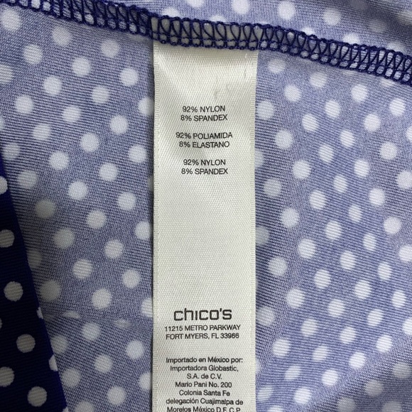 Chico's Contemporary Tank in‎ Navy/White Polka Dot size 1 - Picture 3 of 3